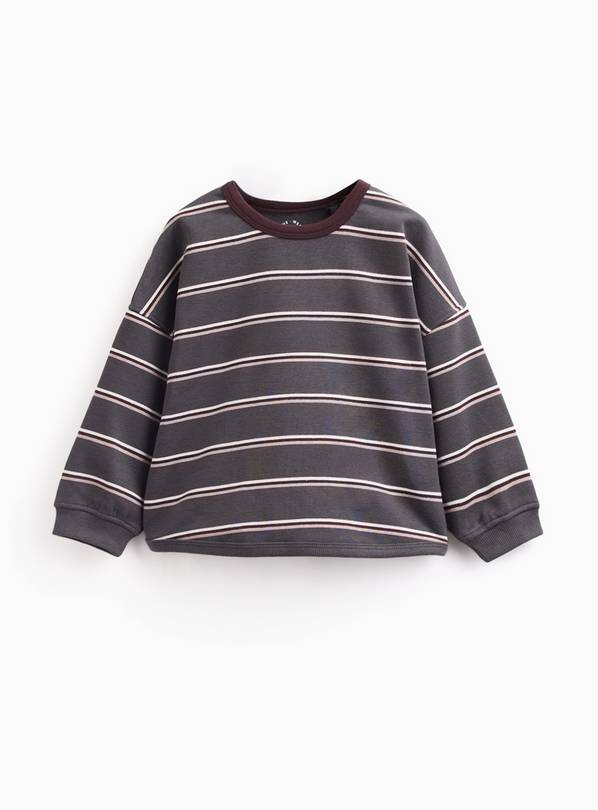Grey Striped Crewneck Sweater 4-5 years