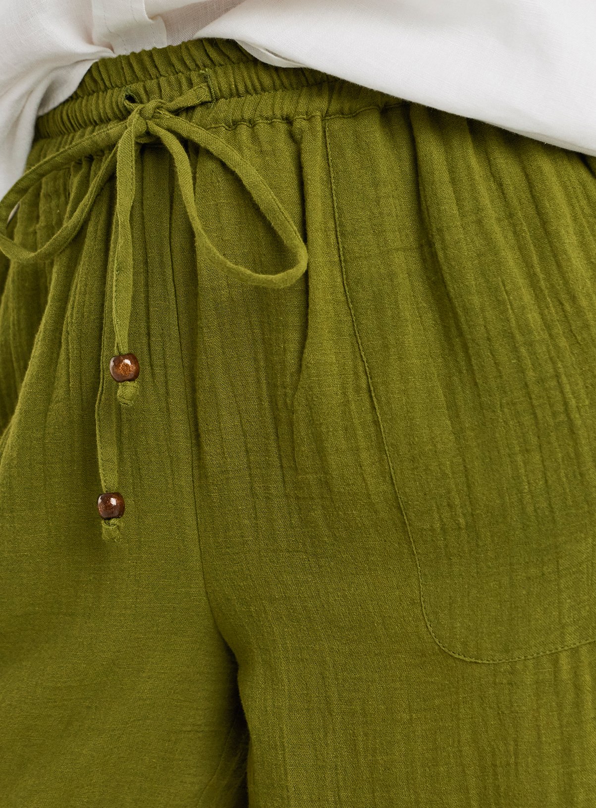 JD WILLIAMS Cotton Cheesecloth Balloon Trousers Khaki 18 - Image 4 thumbnail