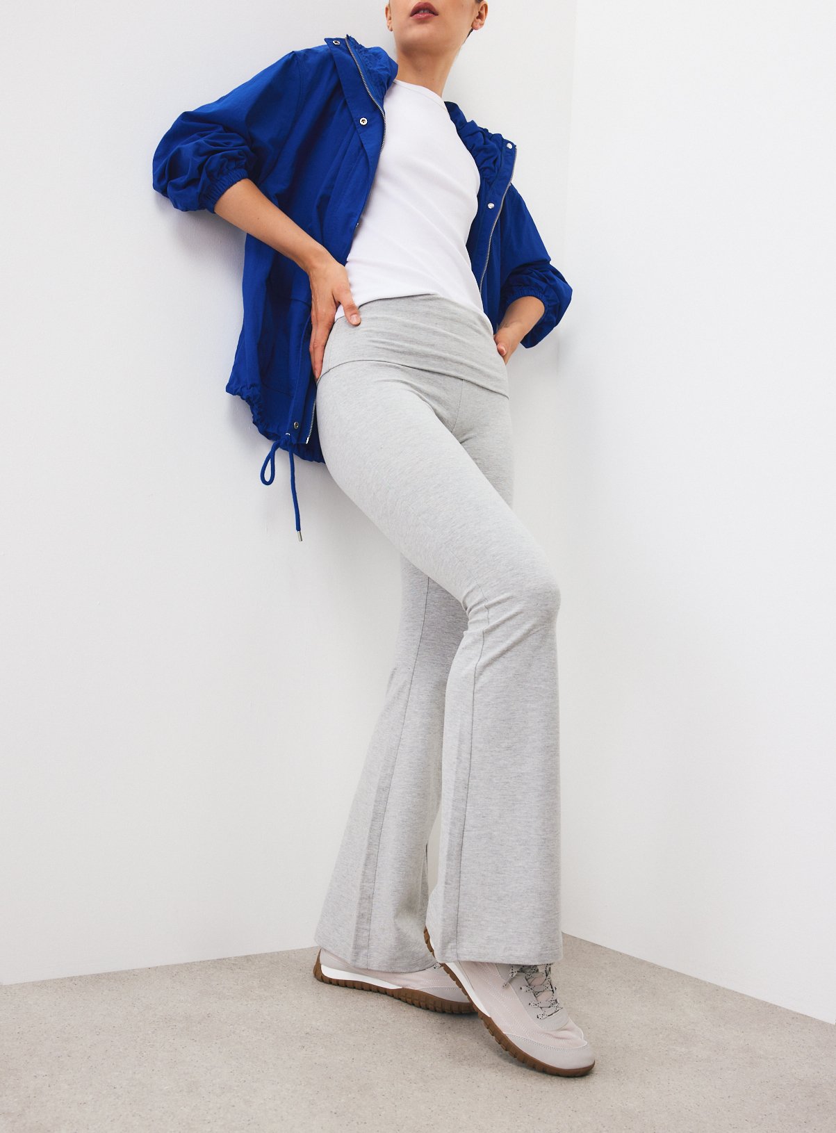 Grey Marl Kick Flare Leggings XL - Image 2 thumbnail