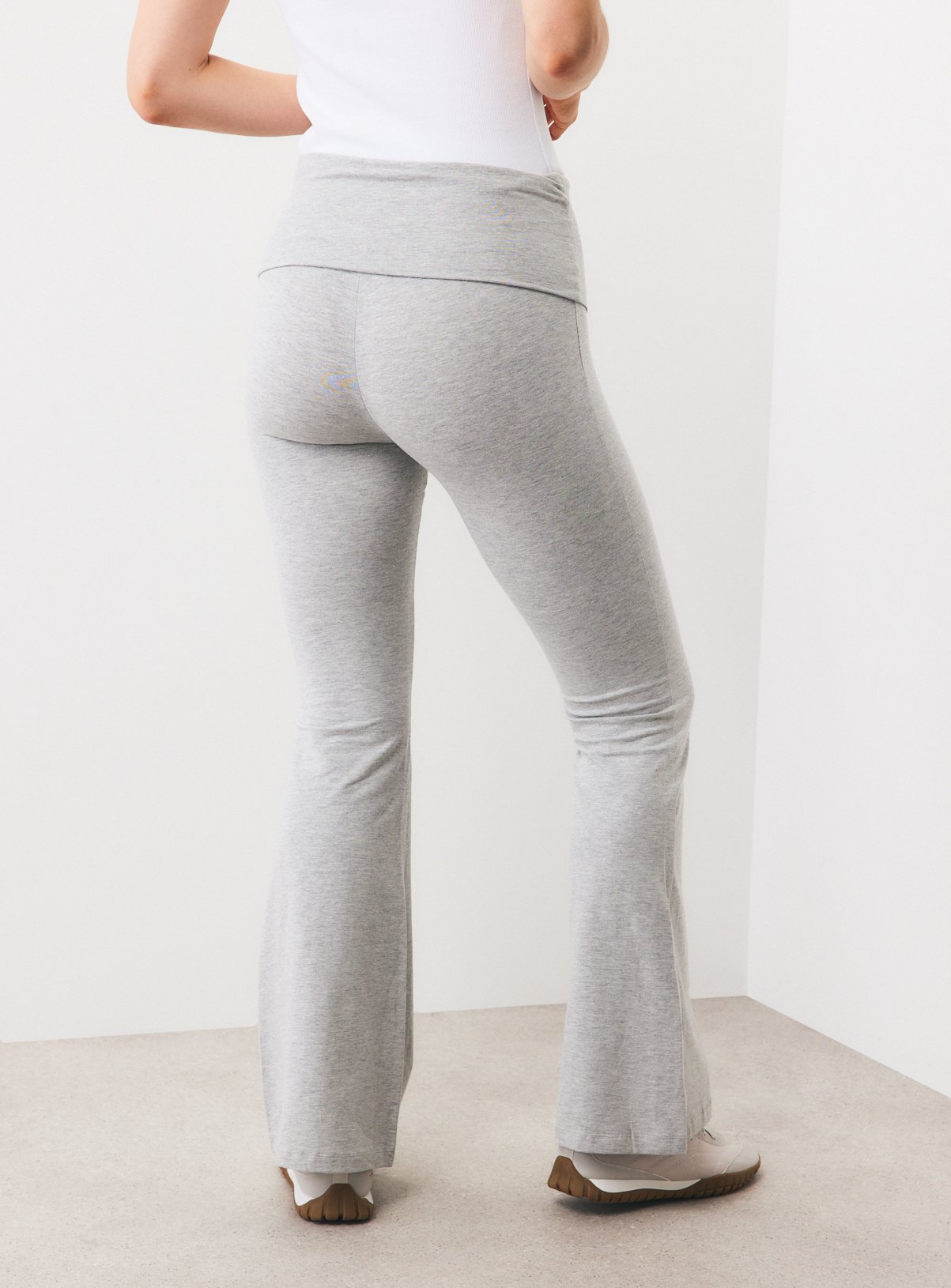 Grey Marl Kick Flare Leggings XL - Image 4 thumbnail