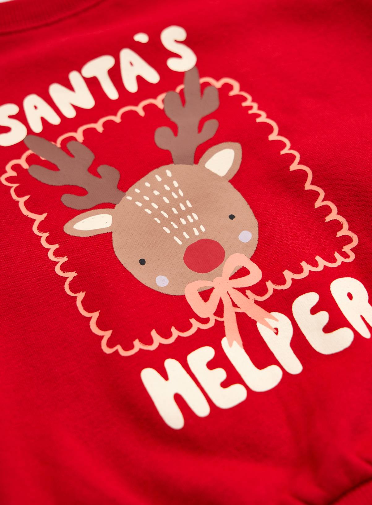 Santa’s Helper Reindeer Crewneck Sweatshirt 6-7 years - Image 2