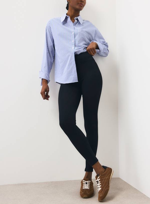 Black Ribbed Leggings XL