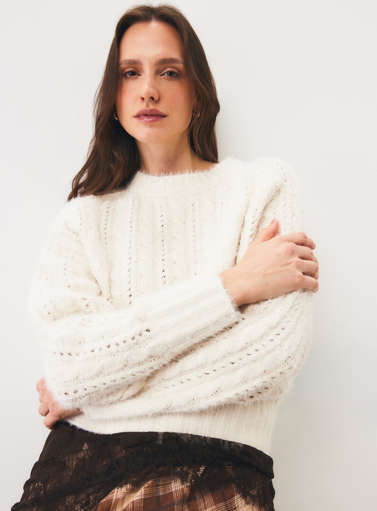 Cream Mavora Cable Jumper XL - Image 2 thumbnail