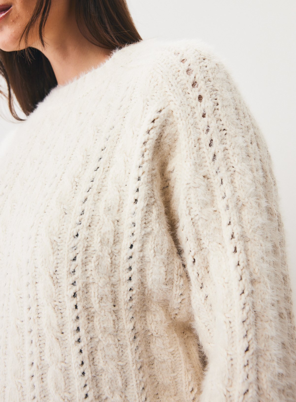 Cream Mavora Cable Jumper XL - Image 3 thumbnail