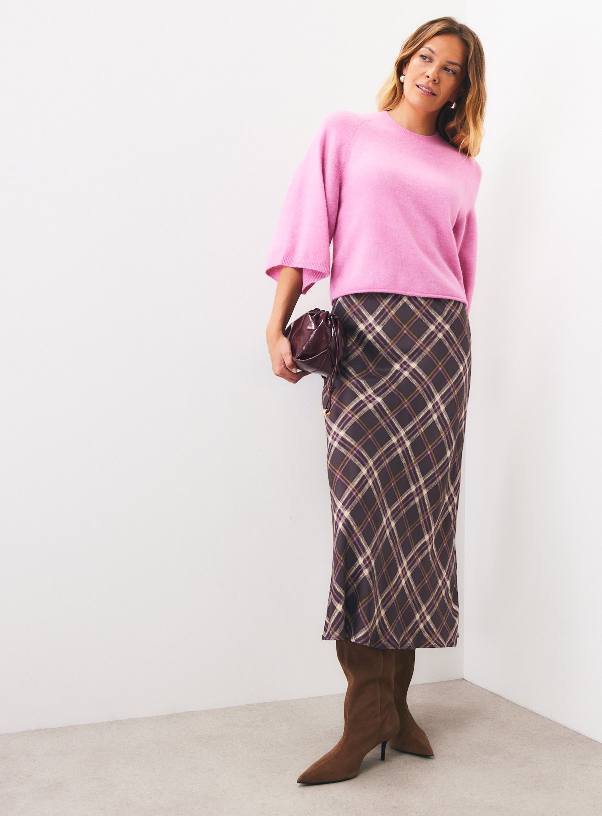 Pink Wool Blend Cape Sleeve Knitted Top XS - Image 2 thumbnail