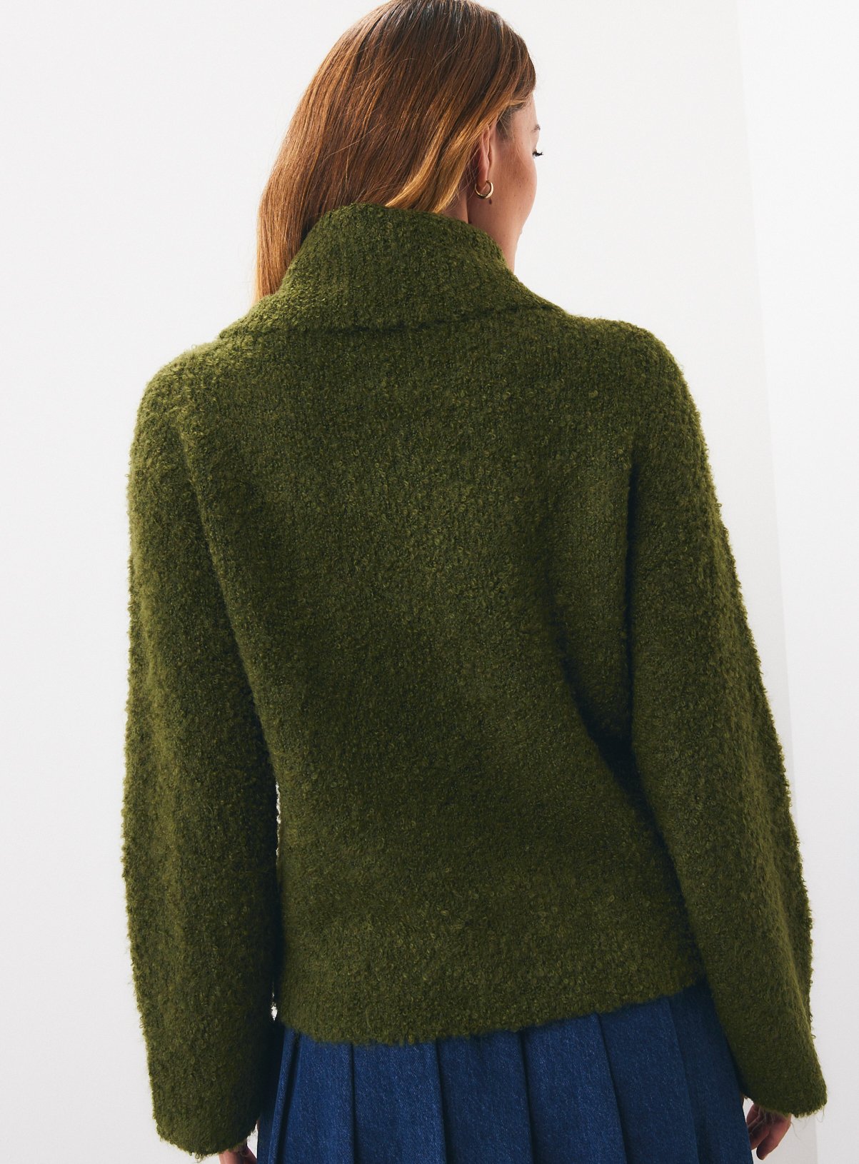 Green Boucle Roll Neck Sweater XS - Image 4 thumbnail