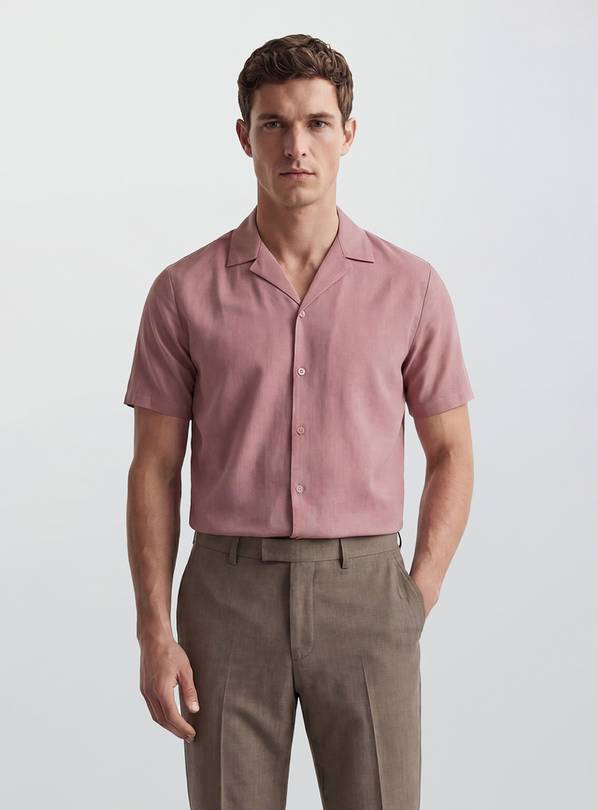 BURTON Rose Pink Short Sleeve Resort Linen Shirt XXL