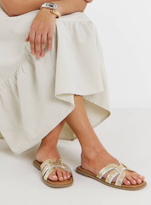 JD WILLIAMS Woven Mule Sandals Wide Fit 5