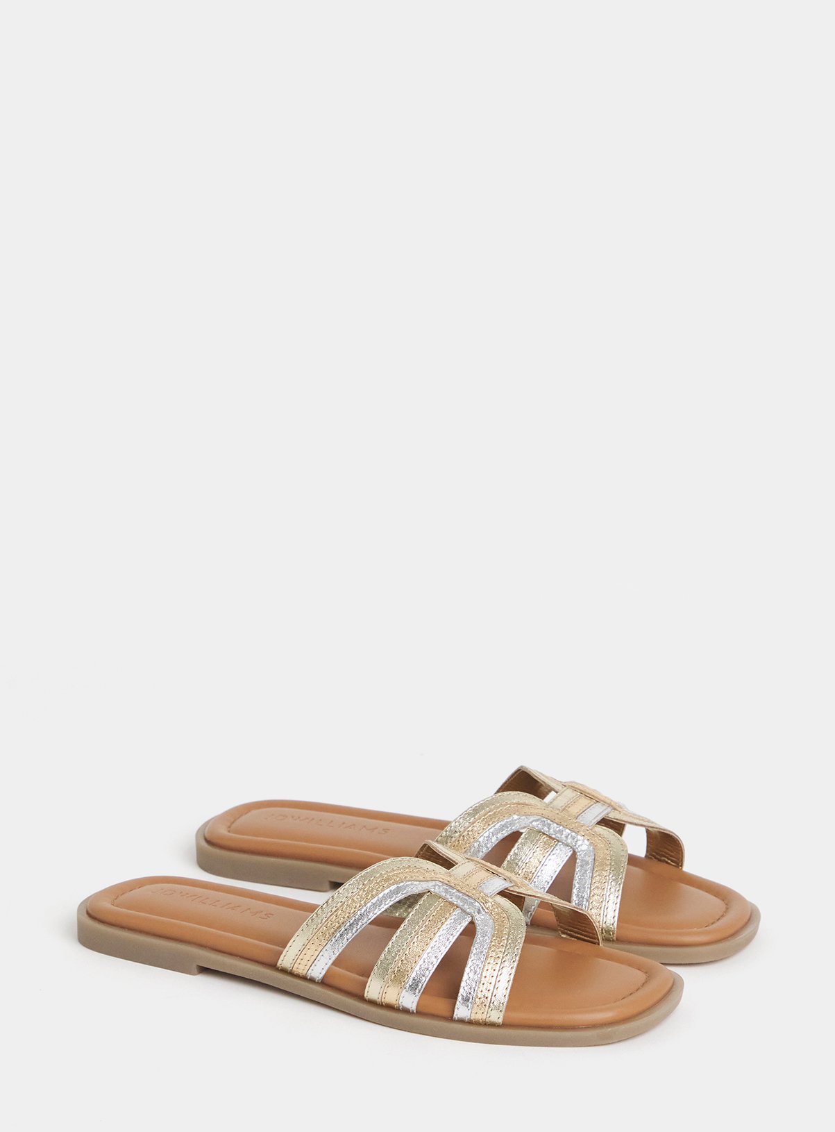 JD WILLIAMS Leather Woven Mule Sandals Wide Fit 4 - Image 2 thumbnail