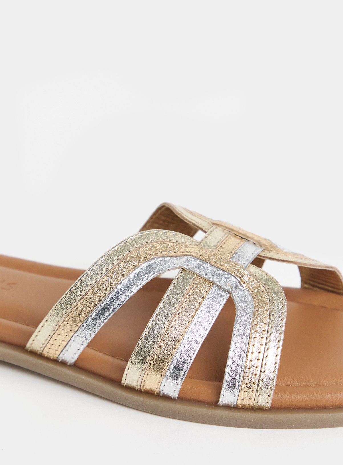 JD WILLIAMS Leather Woven Mule Sandals Wide Fit 4 - Image 4 thumbnail
