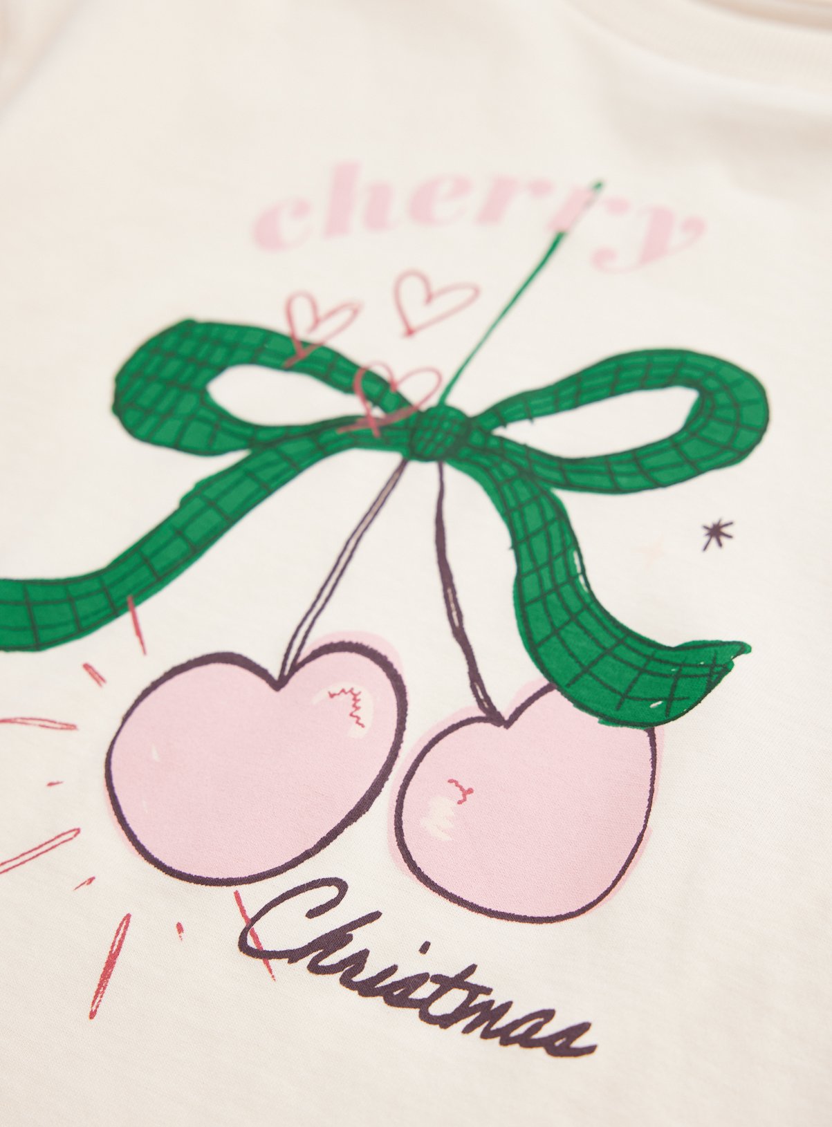 Cherry Christmas Long Sleeve Top 5-6 years - Image 2 thumbnail
