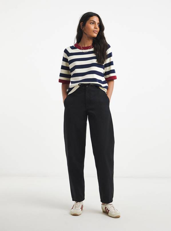 SIMPLY BE Stripe Half Sleeve Knitted Jumper 32-34