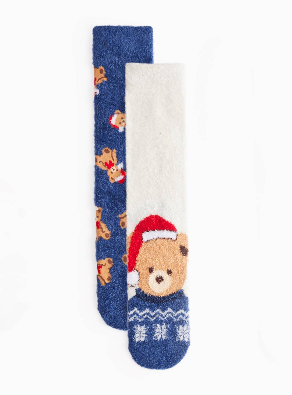 Family Matching Bear Cosy Socks 2-Pack 6-8.5 - Image 1
