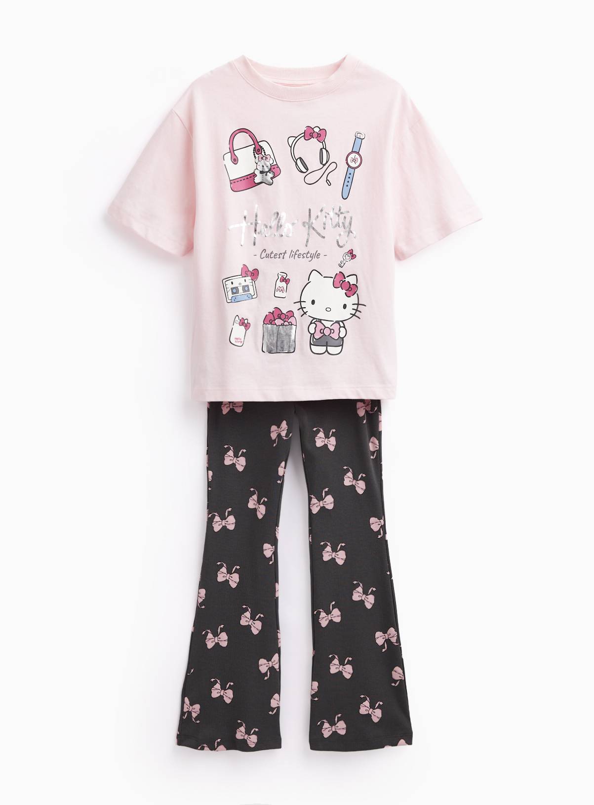 Hello Kitty Bow T-Shirt & Flared Leggings Set 6 years - Image 1