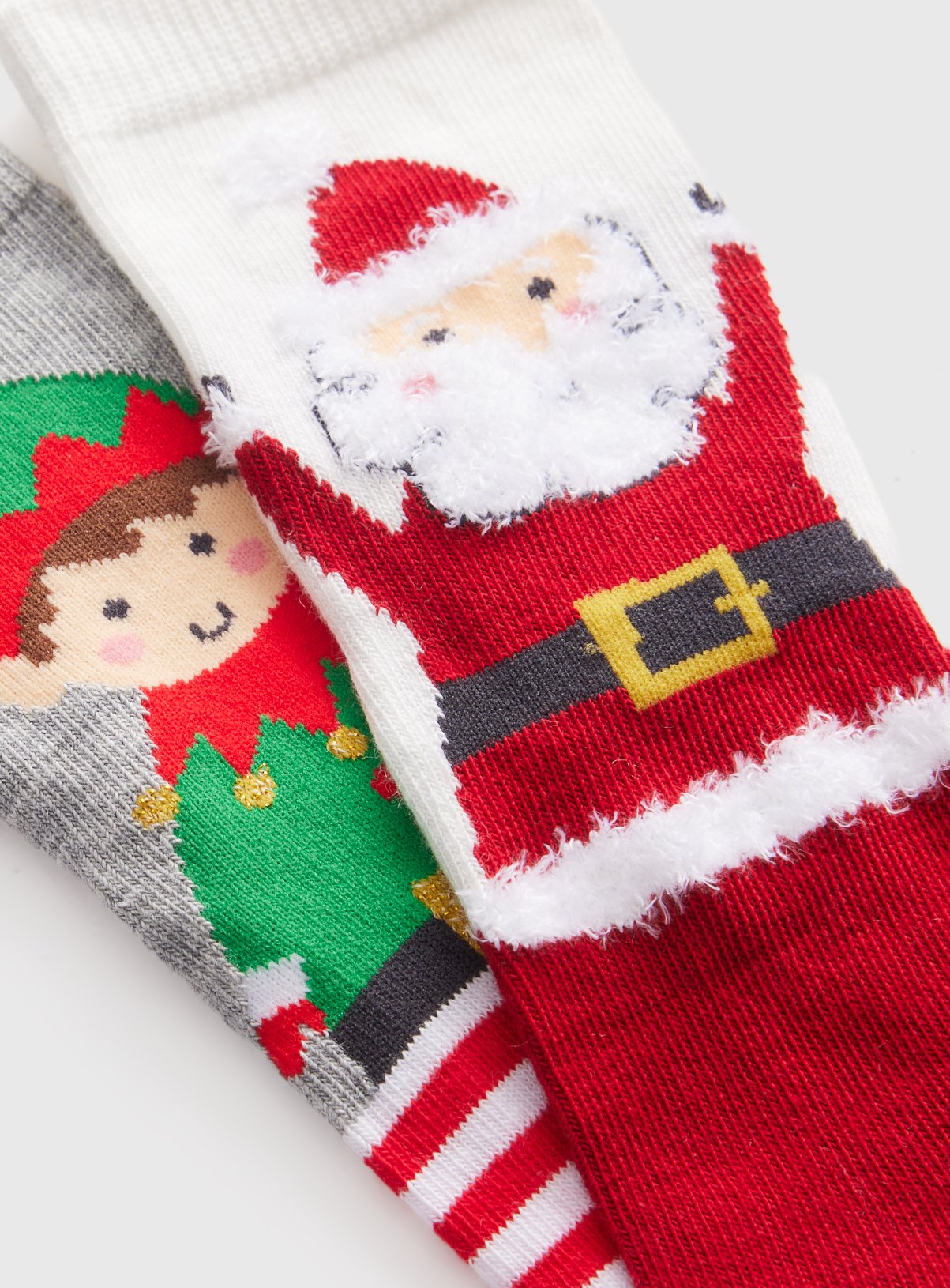 Santa & Elf Christmas Ankle Socks 2-Pack 9-12 Infant - Image 2 thumbnail