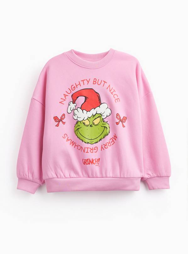 Pink Dr Seuss The Grinch Christmas Sweatshirt 5 years