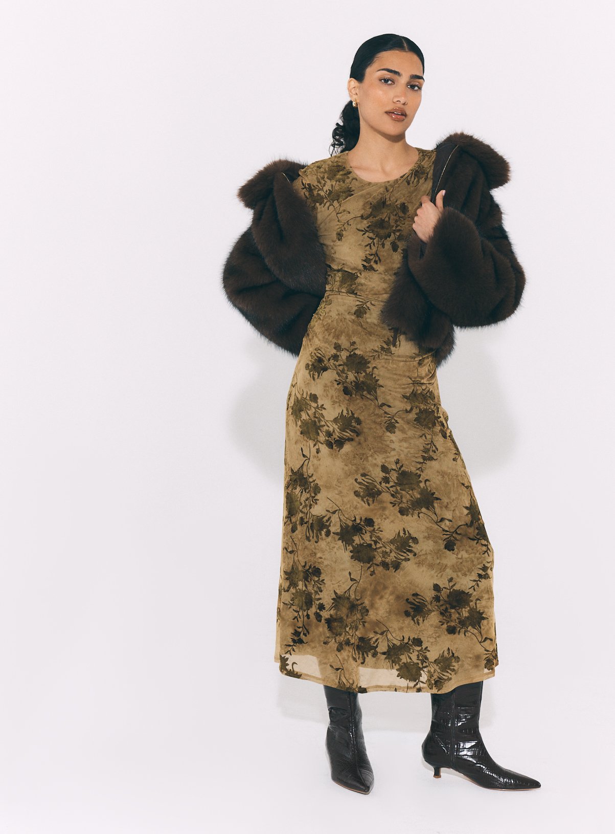 Green Devore Dress 20 - Image 2 thumbnail
