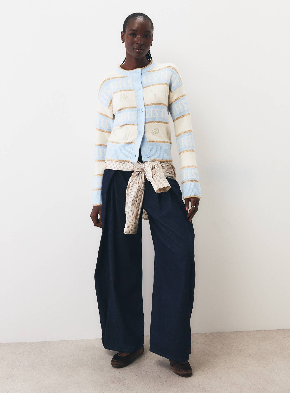 Les Alpes Ribbed Cardigan L - Image 3