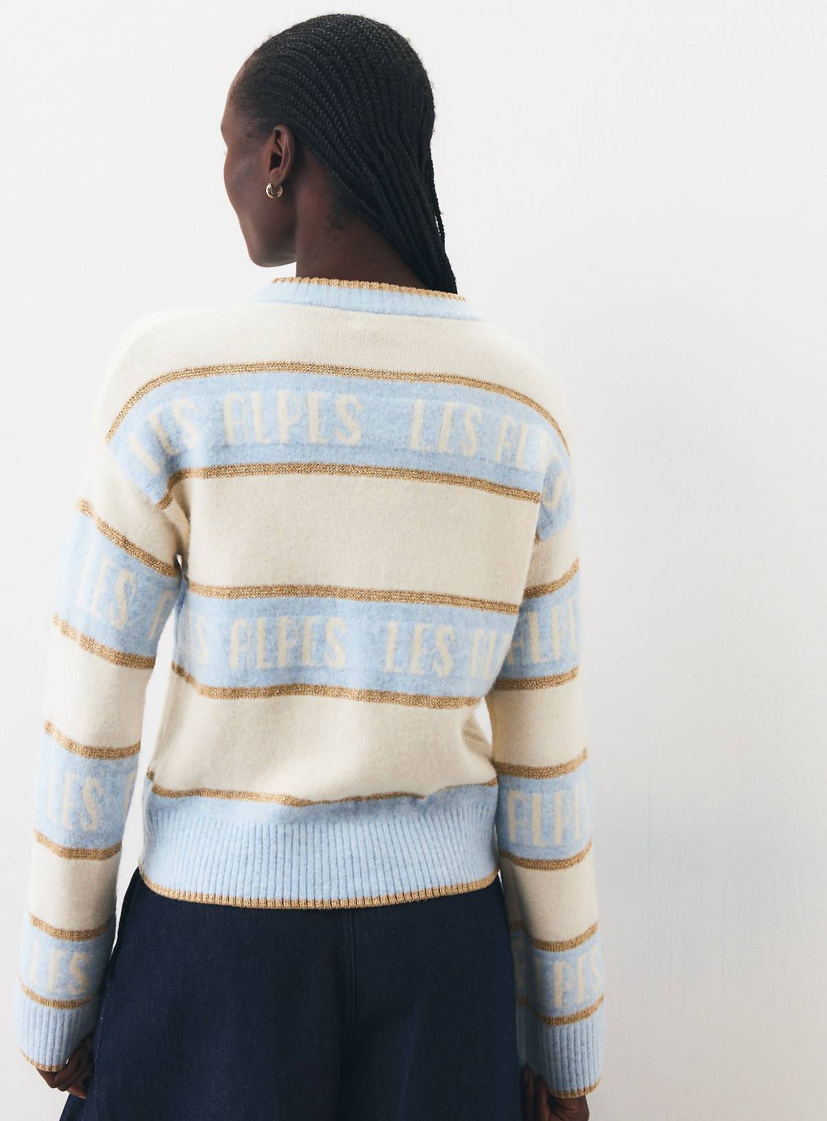 Les Alpes Ribbed Cardigan L - Image 4
