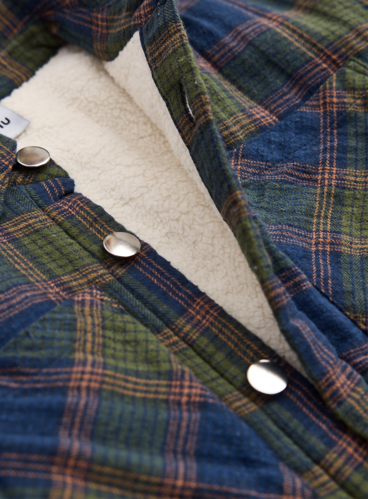 Navy Check Fleece Lined Overshirt 5-6 years - Image 2 thumbnail