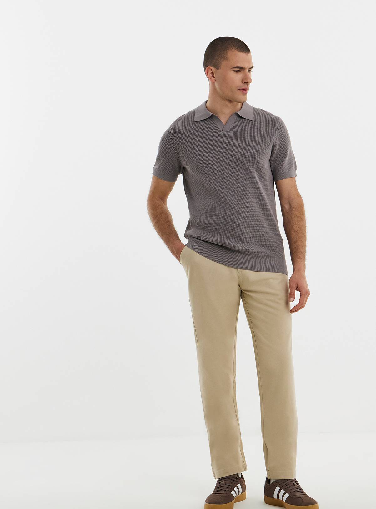 JACAMO Straight Fit Linen Chino Stone 50R - Image 3