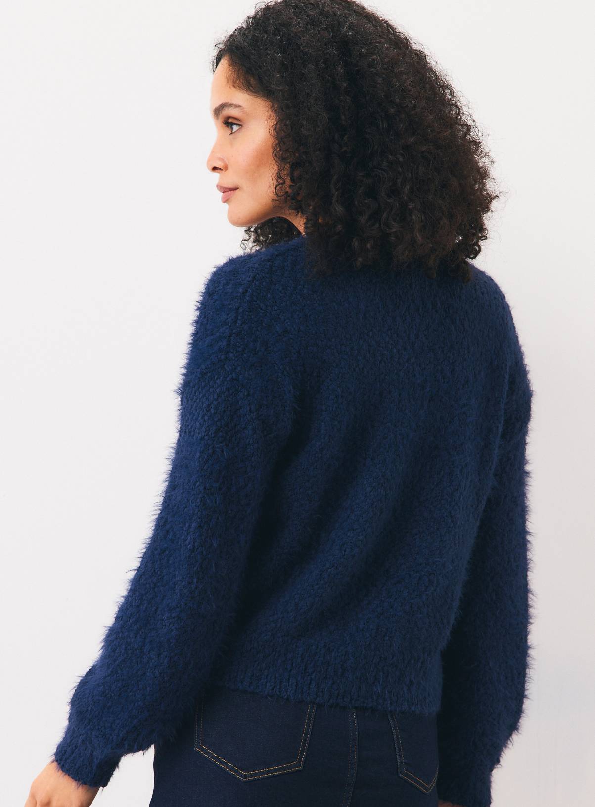 Eyelash Fancy Yarn Cardigan XL - Image 4