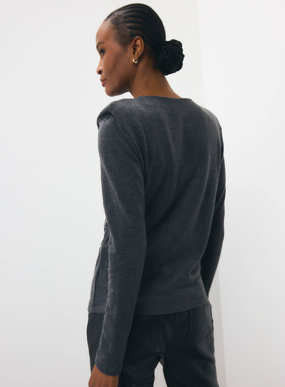 Soft Touch Shoulder Pad Long Sleeve Top 24 - Image 4