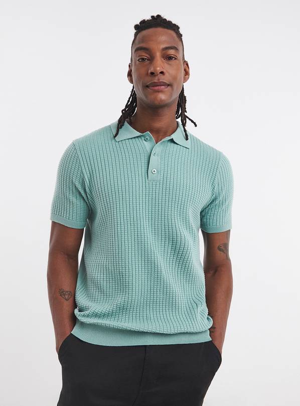 JACAMO Waffle Knitted Polo M