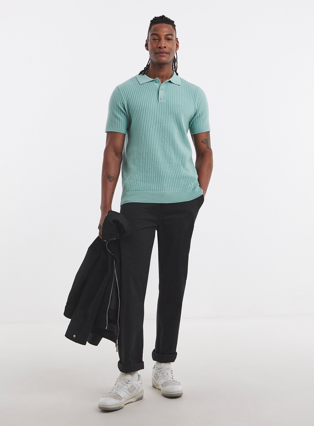 JACAMO Waffle Knitted Polo M - Image 3 thumbnail