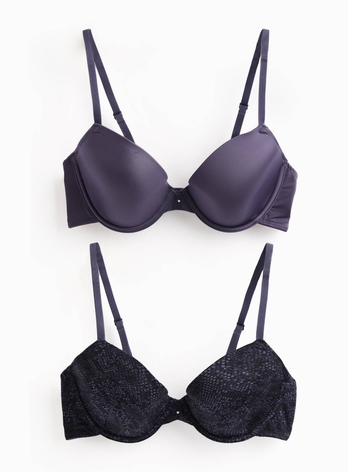 Mauve Printed Snake Shine Micro Plunge T-Shirt Bras 2 Pack 32C - Image 1