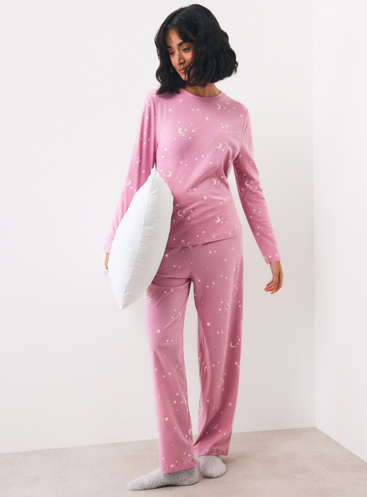 Pink Moon & Stars Long Sleeve Pyjama Set XXL - Image 2 thumbnail
