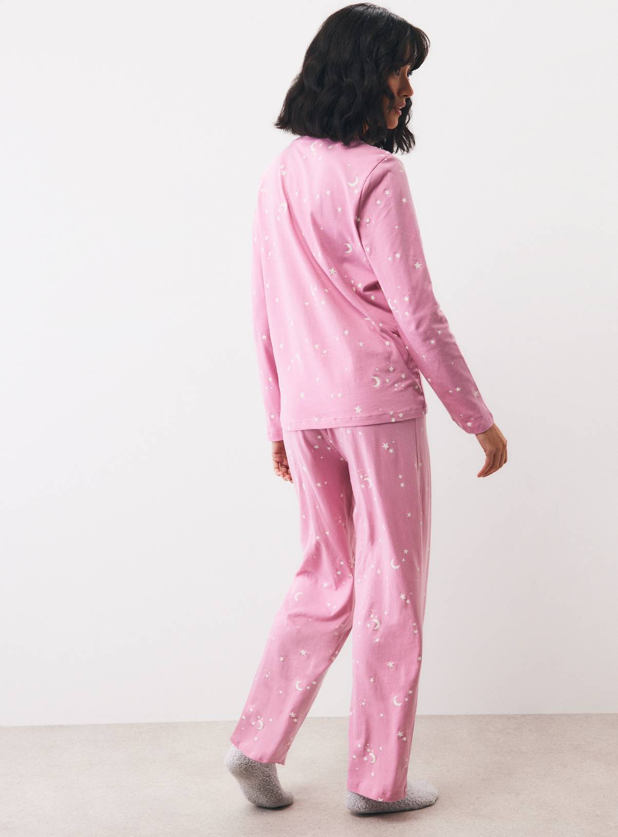 Pink Moon & Stars Long Sleeve Pyjama Set XXL - Image 4