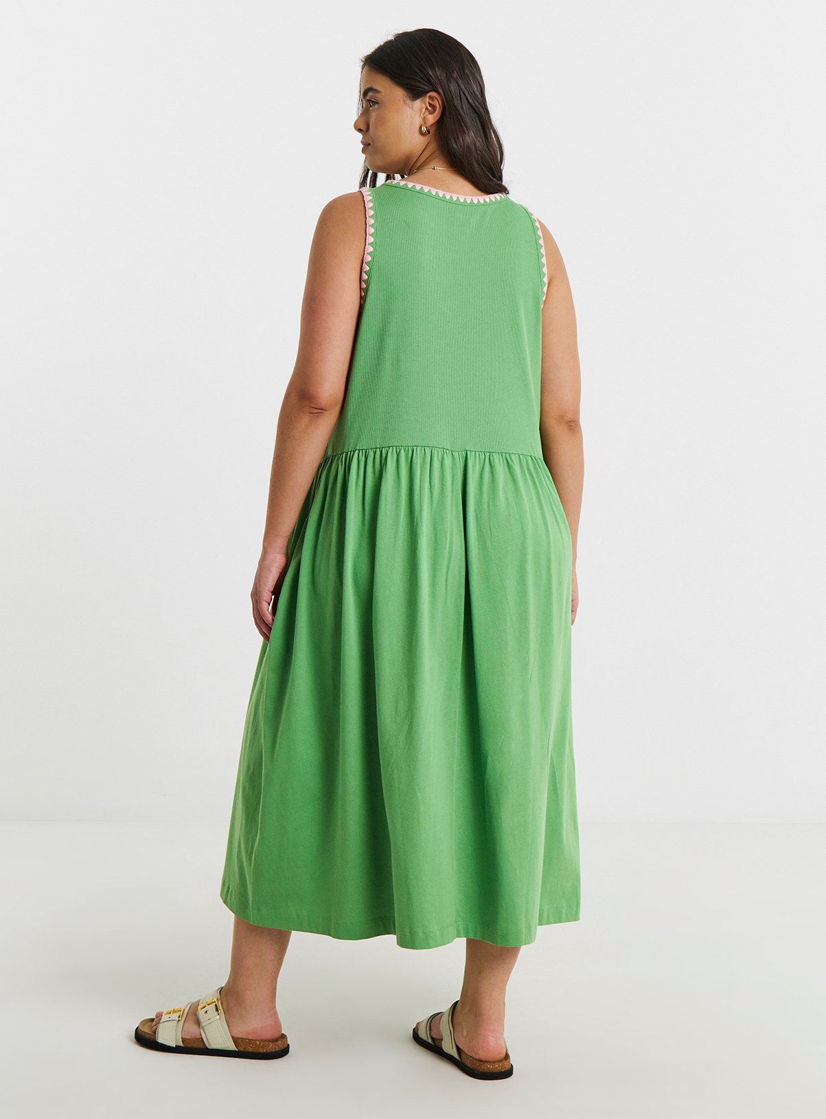 SIMPLY BE Jersey Mix Midaxi Dress With Whipstitch 32 - Image 2 thumbnail