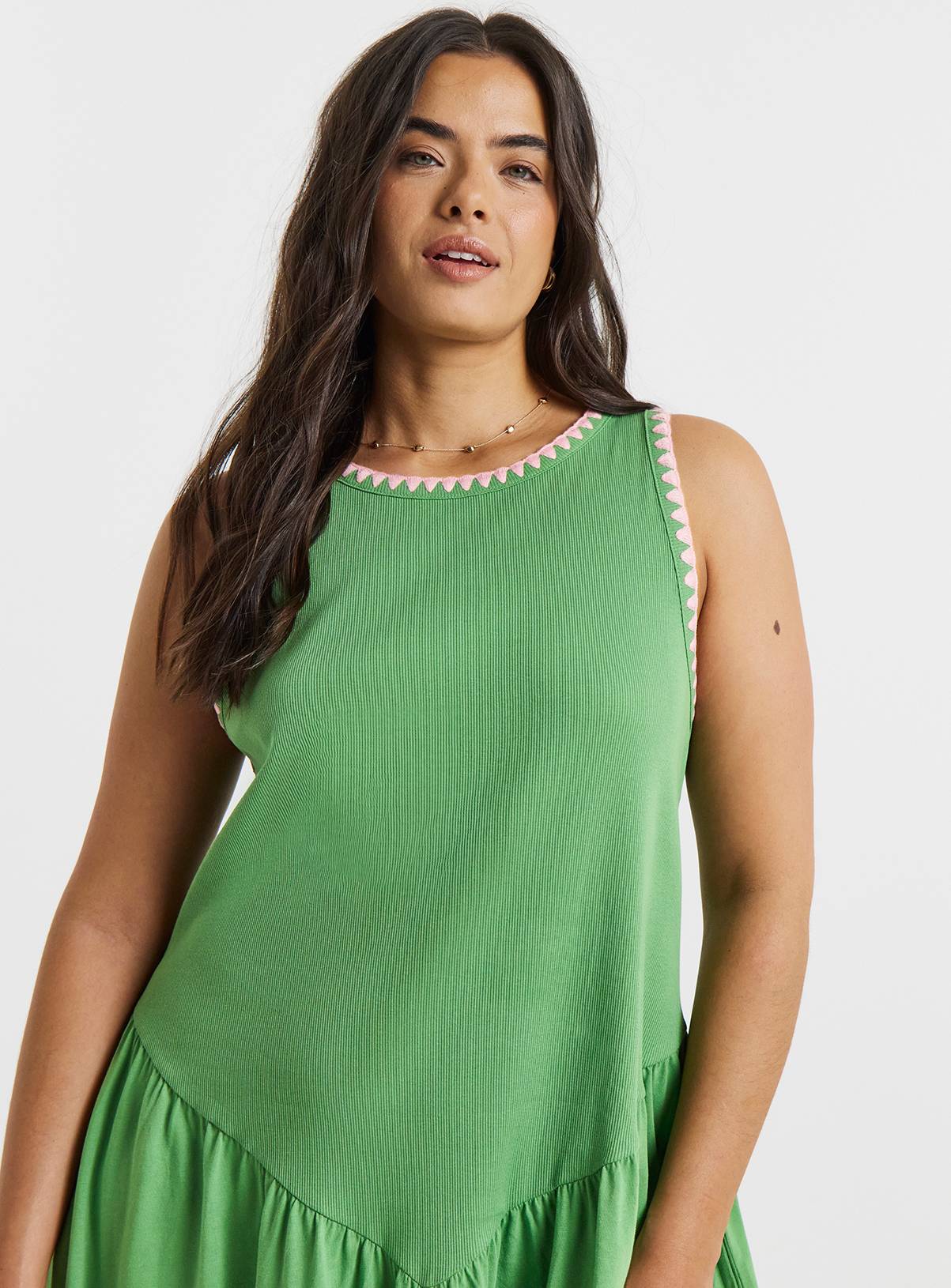 SIMPLY BE Jersey Mix Midaxi Dress With Whipstitch 32 - Image 3