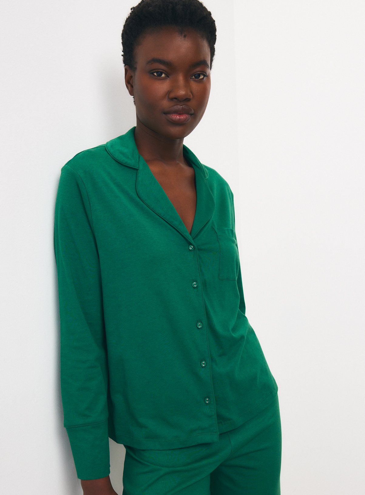 Green Christmas Modal Traditional Pyjama Set M - Image 2 thumbnail