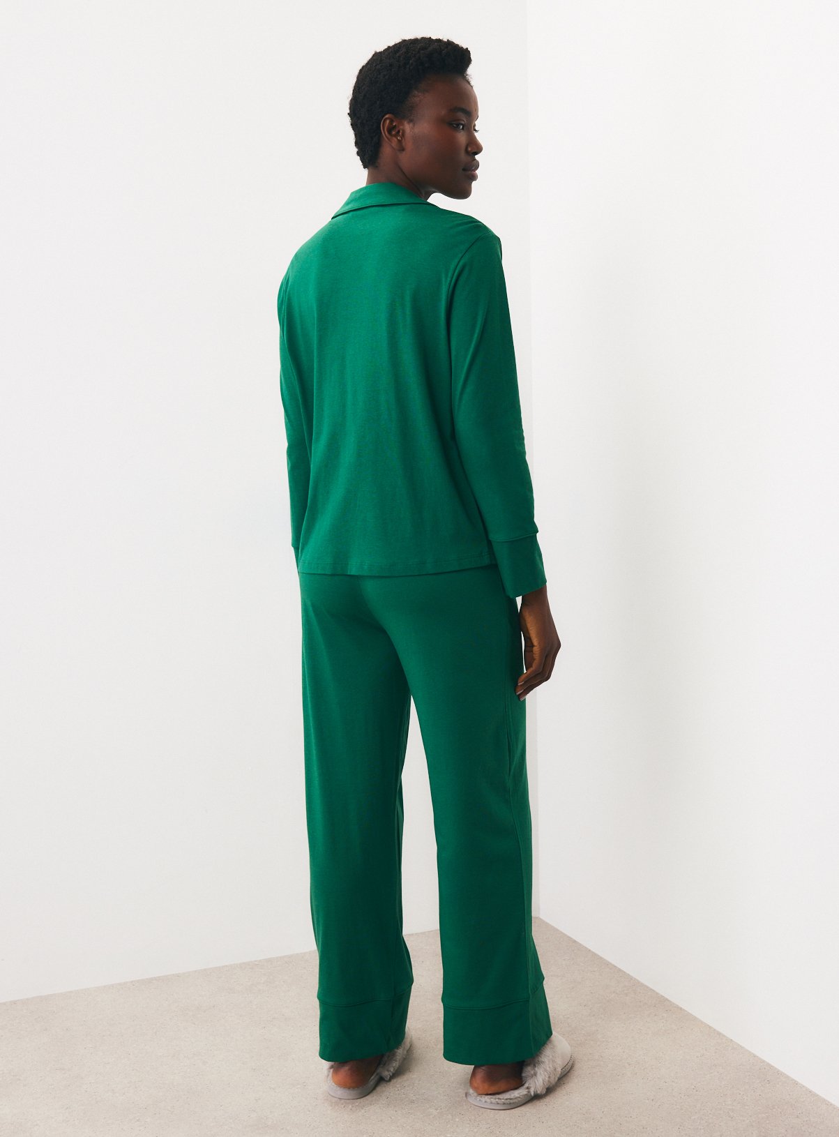 Green Christmas Modal Traditional Pyjama Set M - Image 4 thumbnail