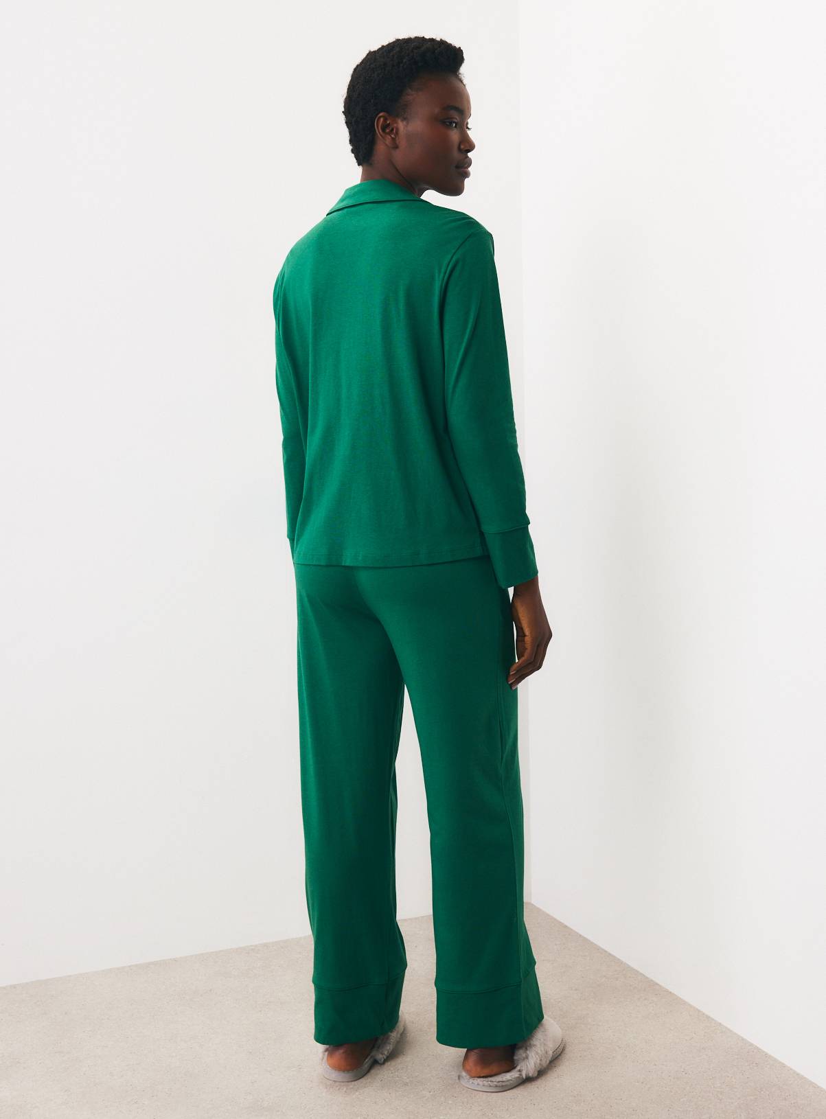 Green Christmas Modal Traditional Pyjama Set M - Image 4