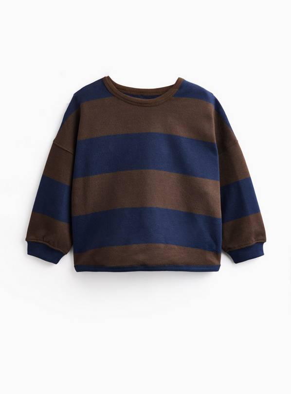 Navy Stripe Curved Hem Sweatshirt 3-4 Years