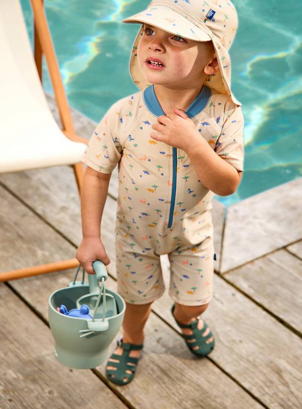 JOJO MAMAN BÉBÉ Dino Print All in One Sun Suit 6-12 months