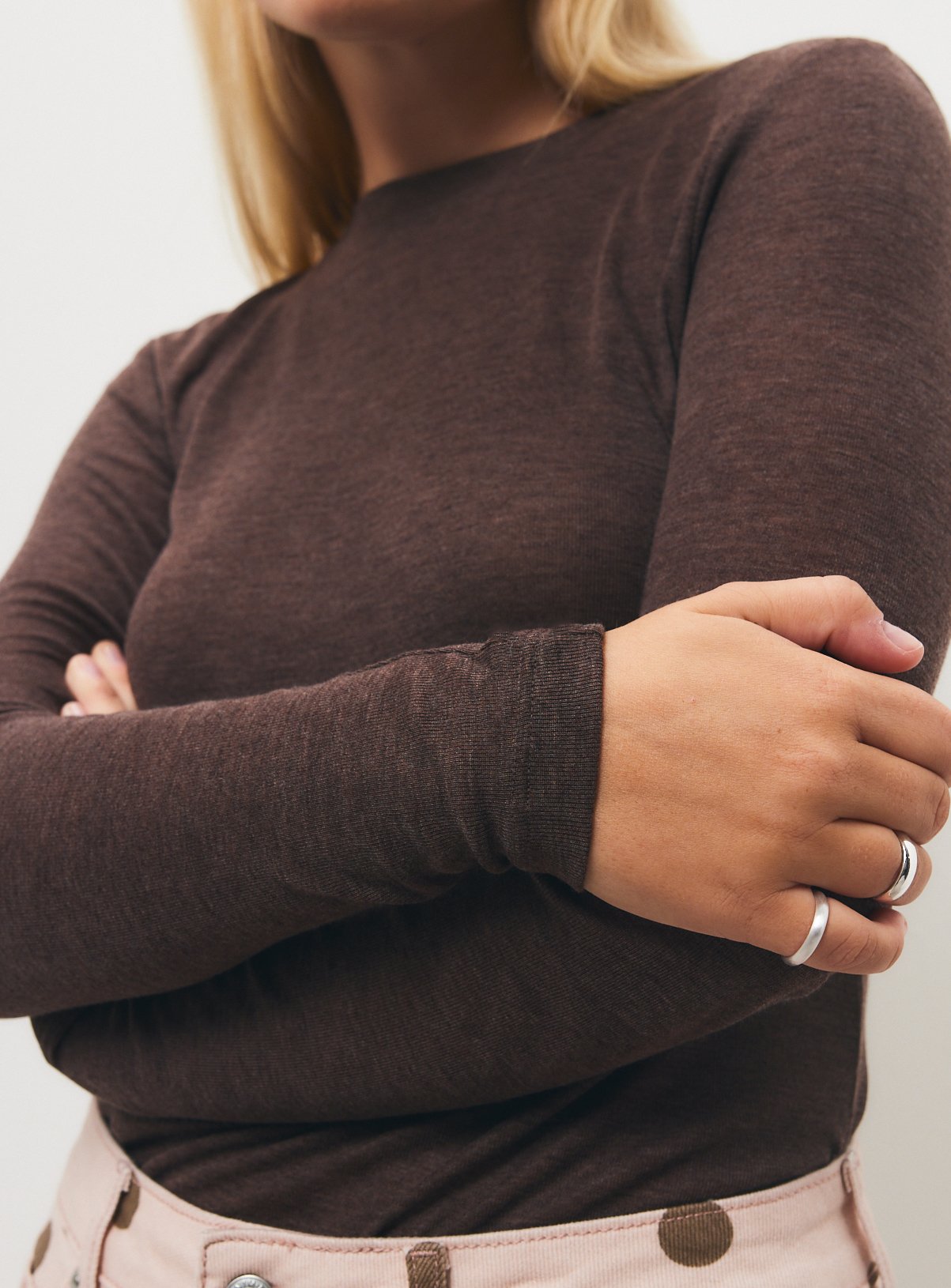 Brown Wool Blend Second Skin Top 8 - Image 3 thumbnail