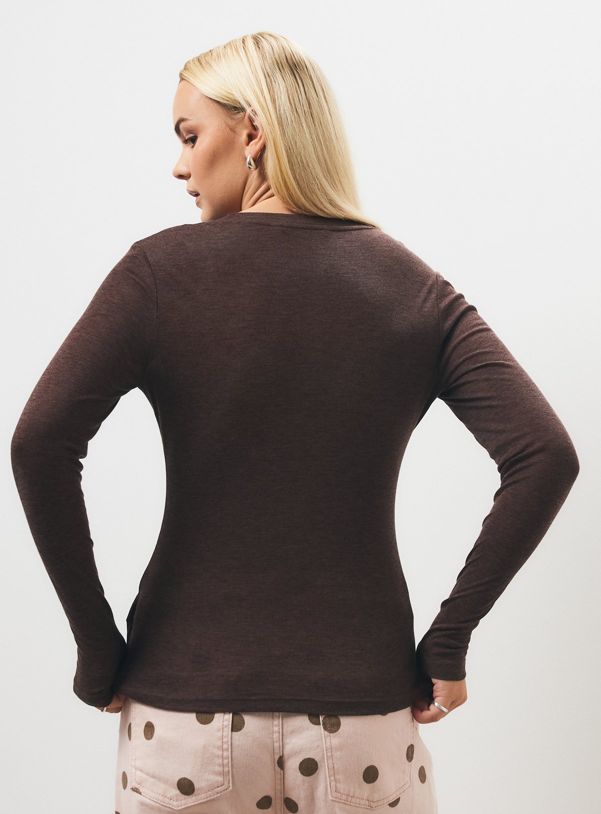 Brown Wool Blend Second Skin Top 8 - Image 4 thumbnail