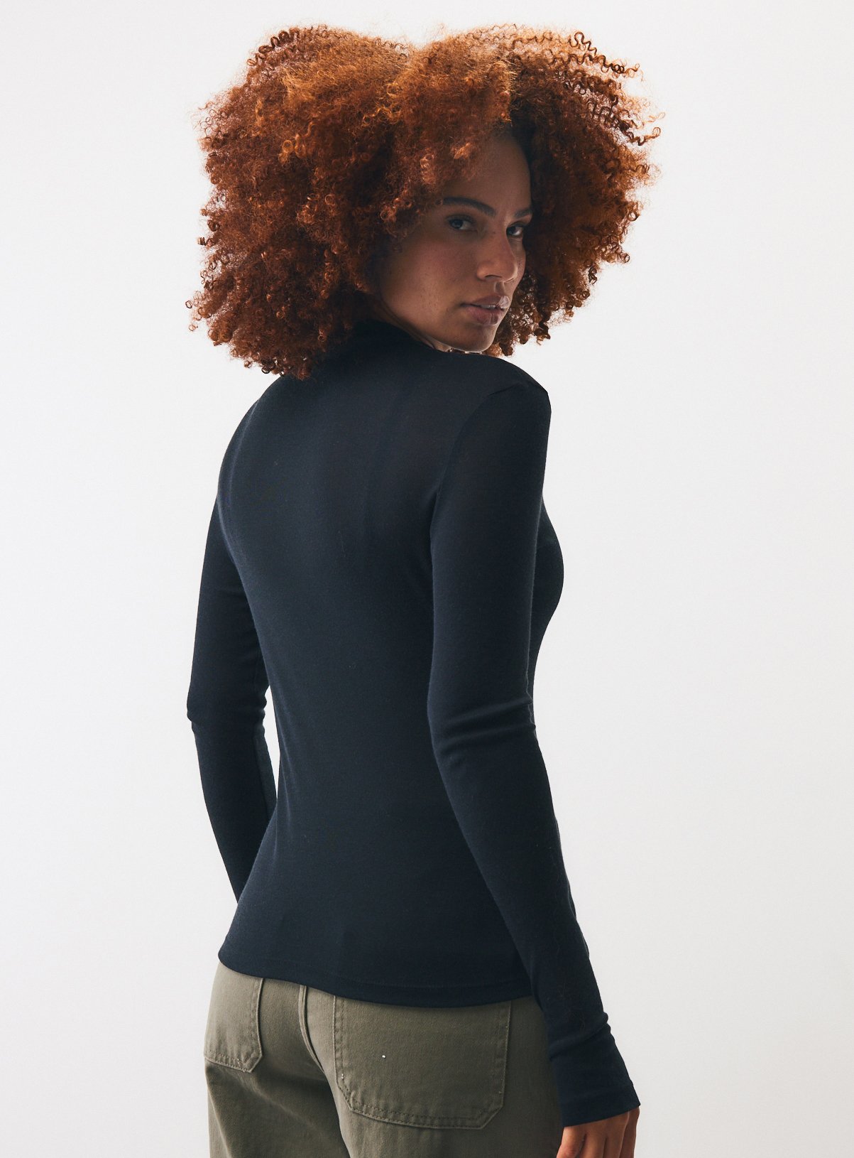Black High Neck Top With Wool 16 - Image 4 thumbnail