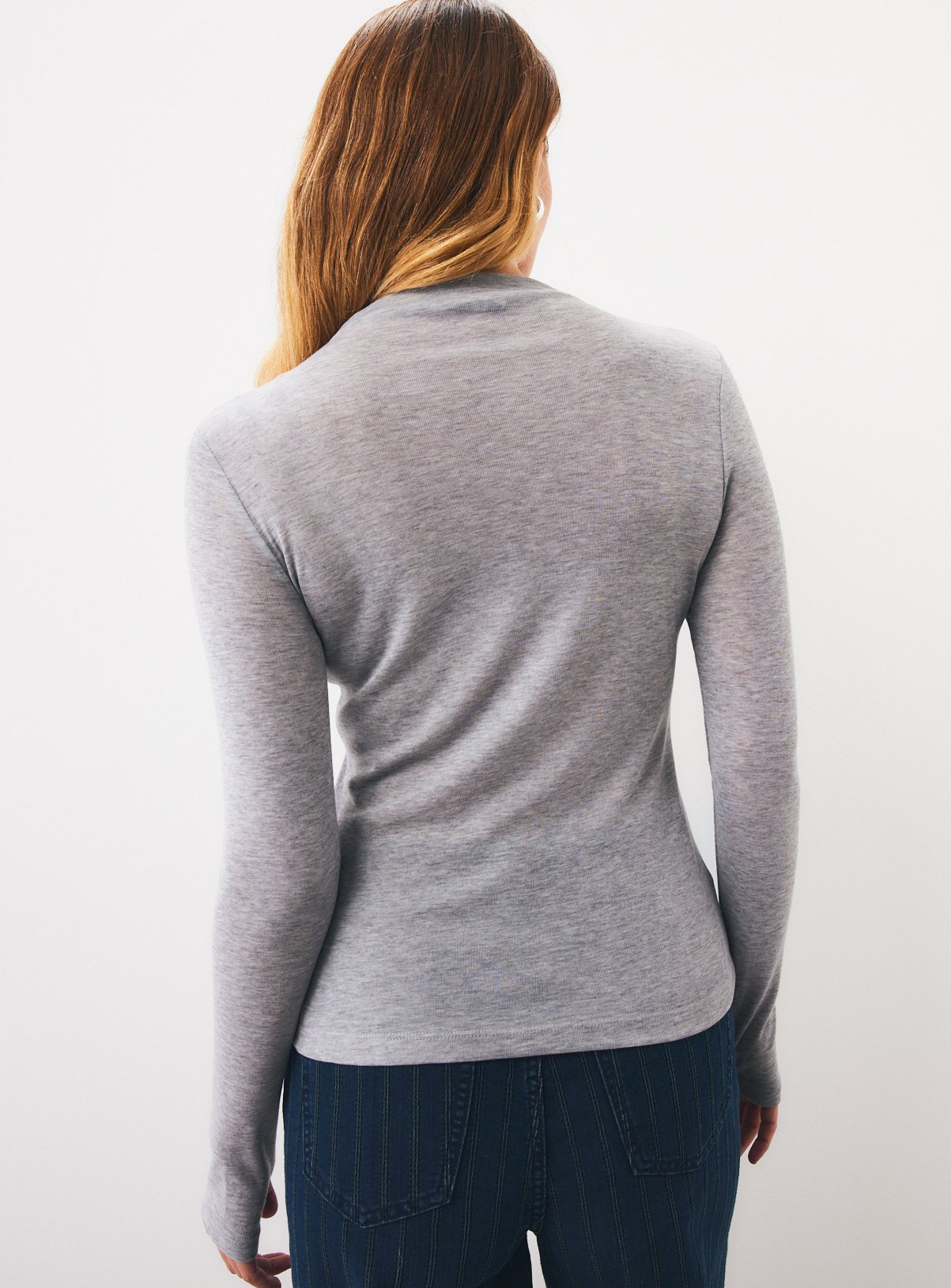 Grey High Neck Top With Wool 16 - Image 4 thumbnail