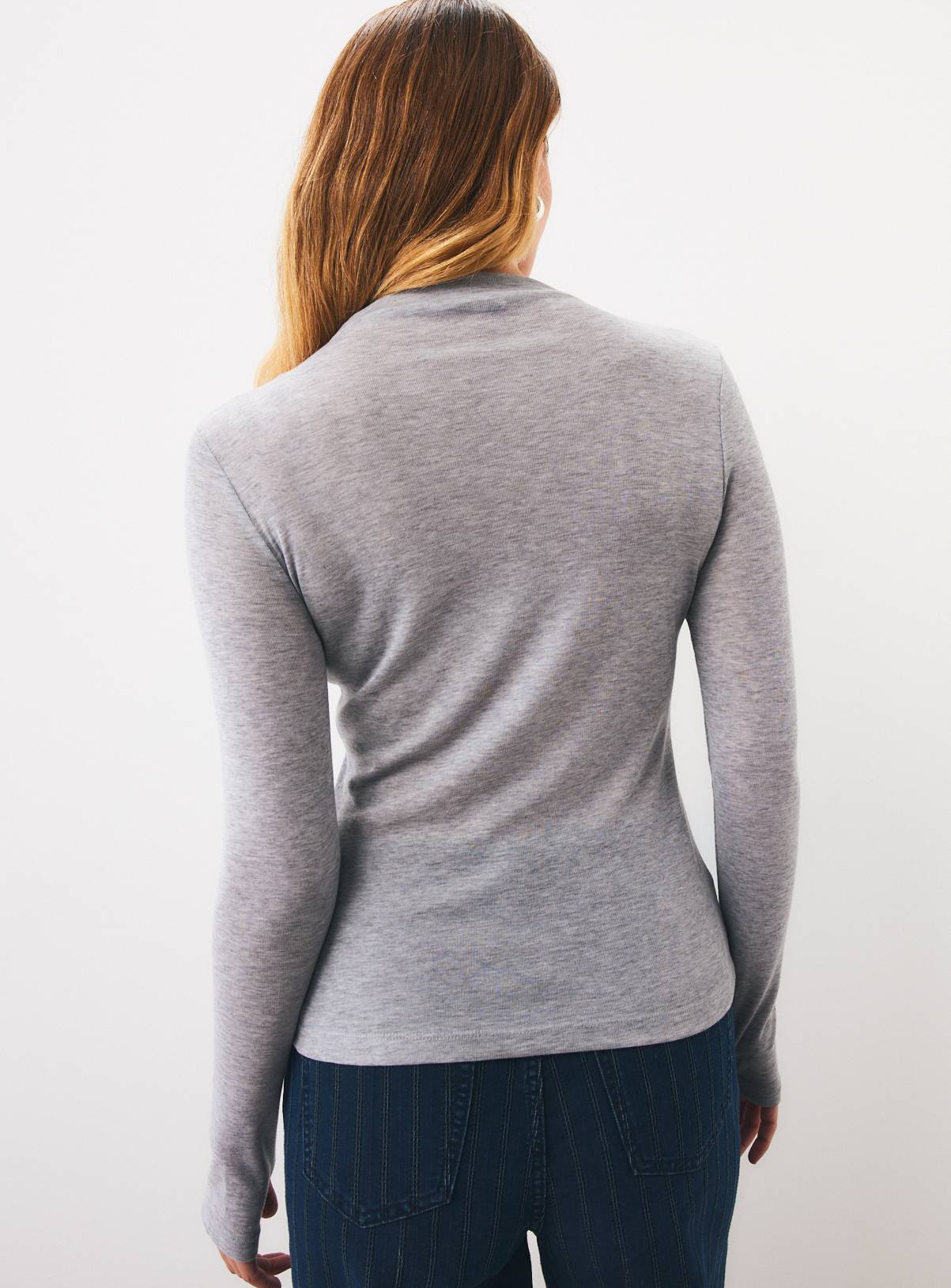 Grey High Neck Top With Wool 16 - Image 4