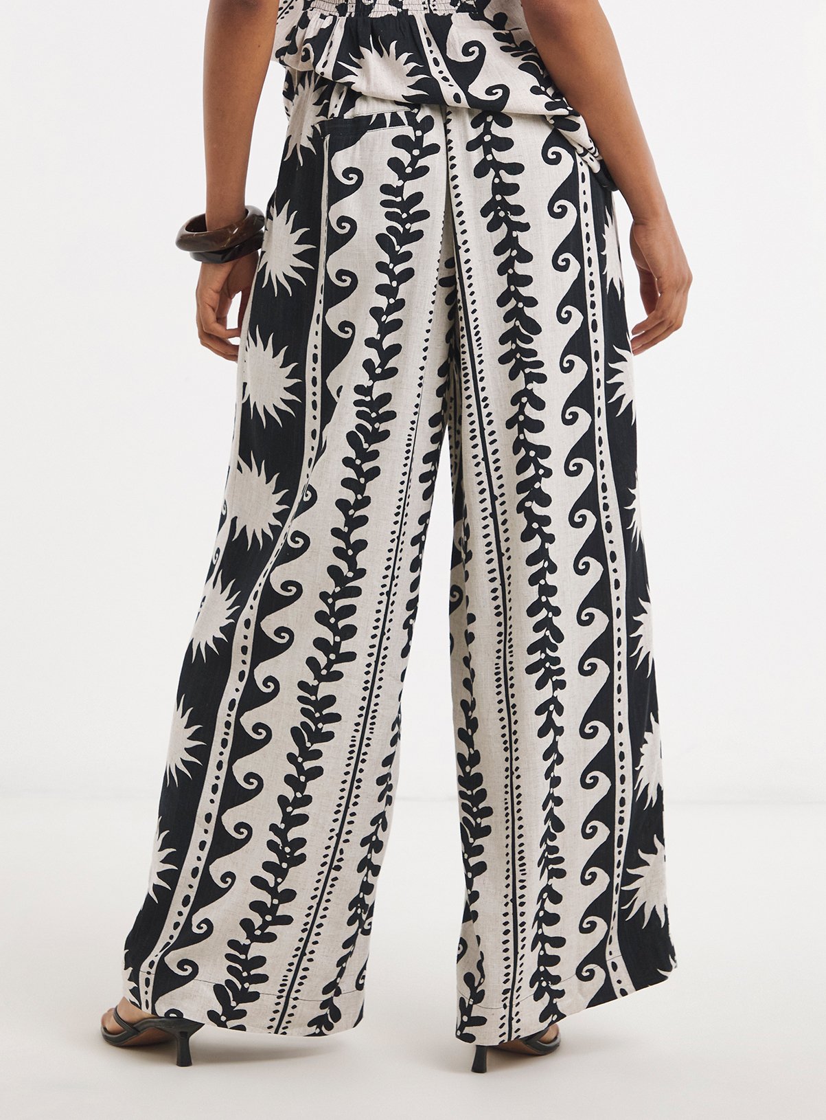 SIMPLY BE Mono Printed Palazzo Trouser 24 - Image 2 thumbnail