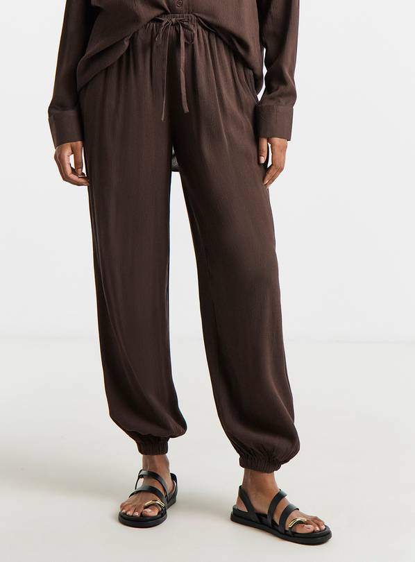 SIMPLY BE  Chocolate Crinkle Balloon Trouser 10