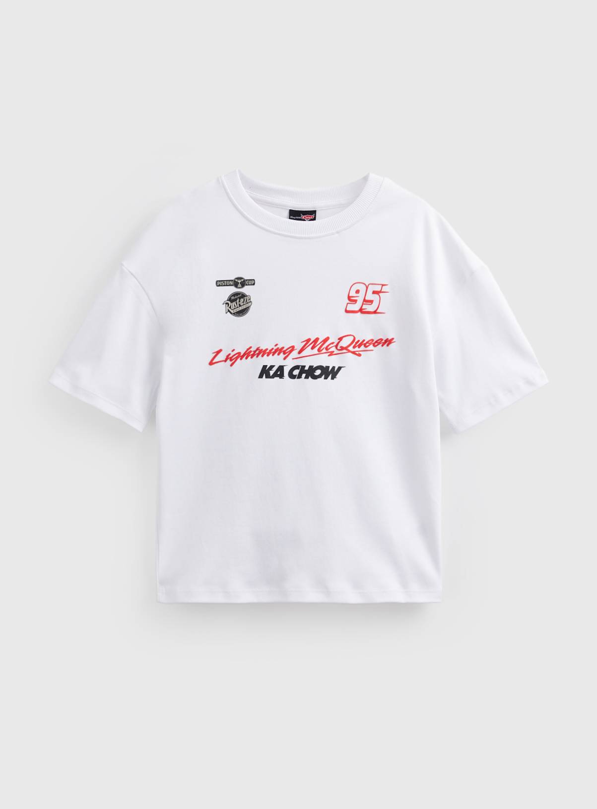 White Cars Lightning McQueen Graphic T-Shirt 10 years - Image 1