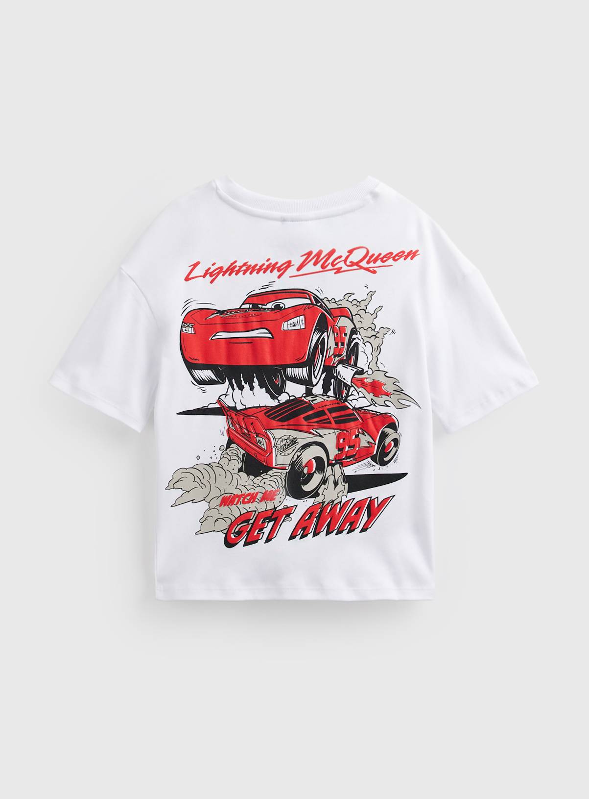 White Cars Lightning McQueen Graphic T-Shirt 10 years - Image 3