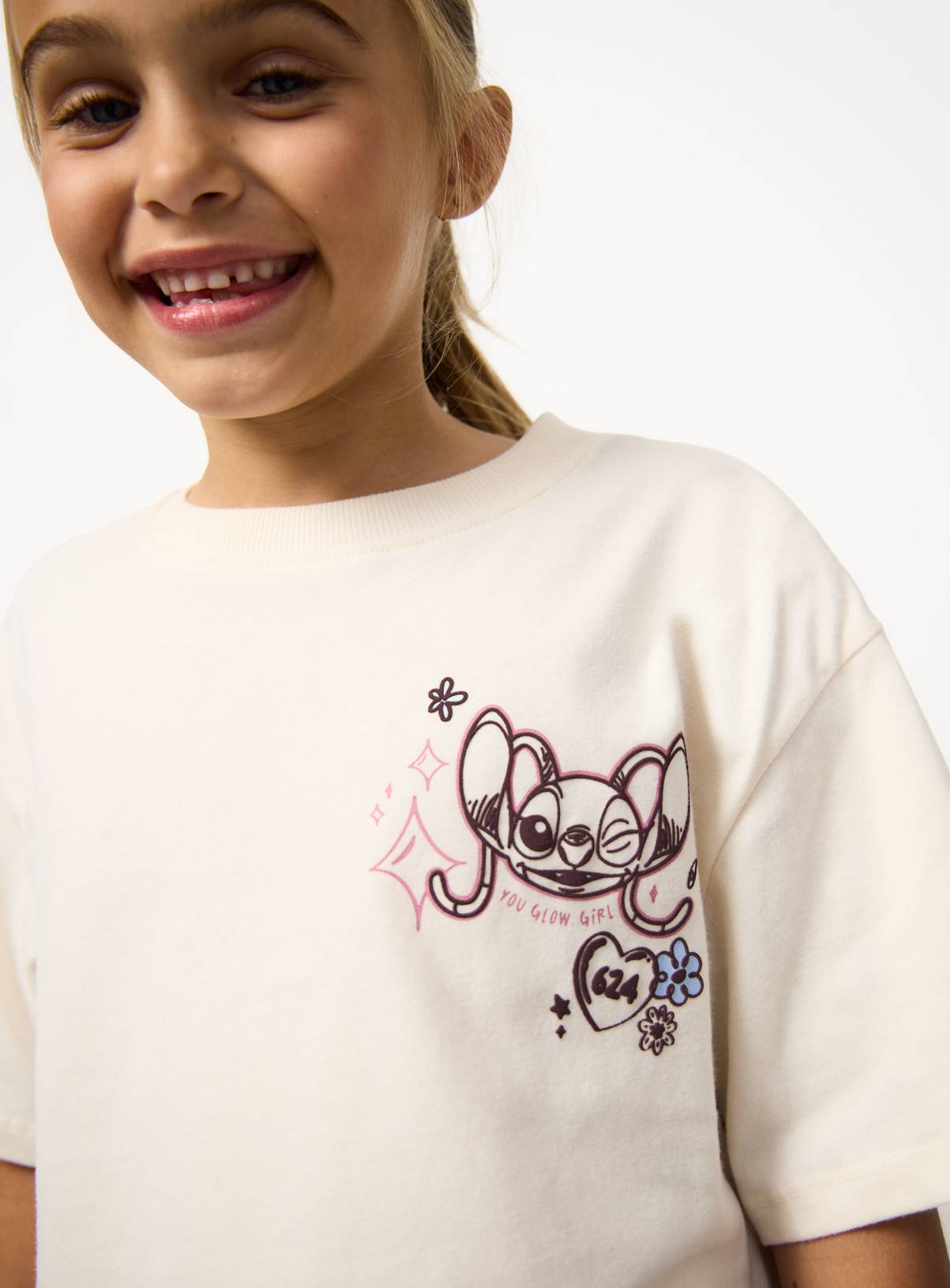 Cream Lilo & Stitch Graphic T-Shirt 13 years - Image 2