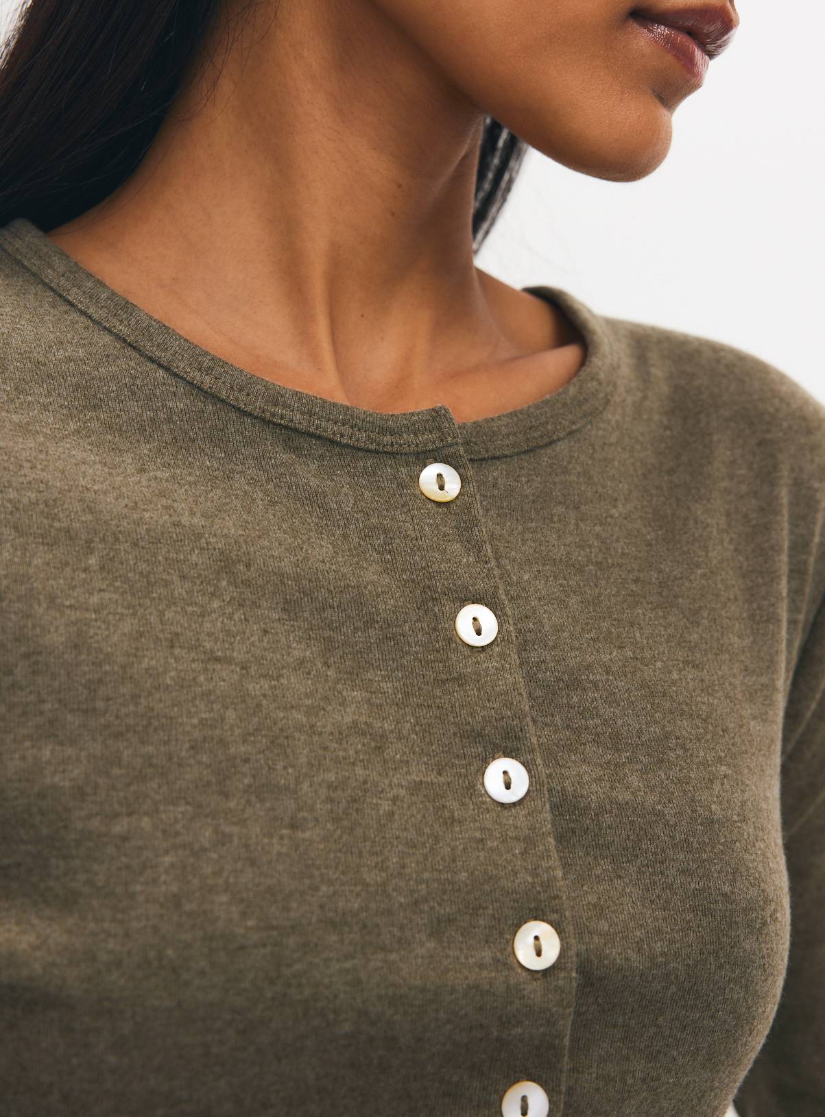 Green Crewneck Button-Through Top 10 - Image 2